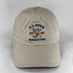 US Open Winged Foot Strap Back Cap Hat PGA Tour Golf Khaki Athletic Outdoor Men